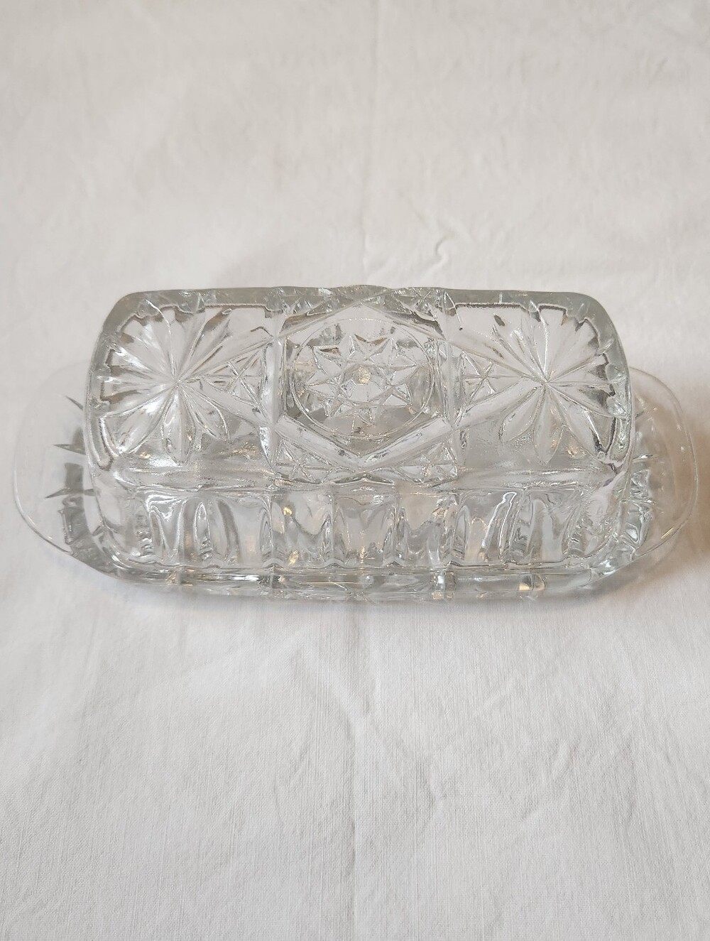 Vintage Anchor Hocking Clear Glass Butter Dish